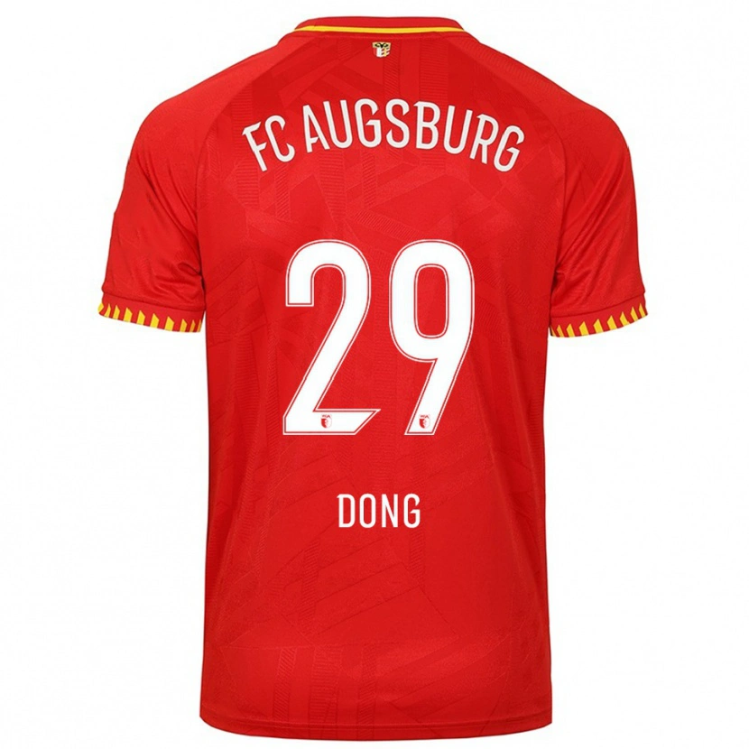Danxen Kinderen Kyliane Dong #29 Rood Geel Uitshirt Uittenue 2025/26 T-Shirt