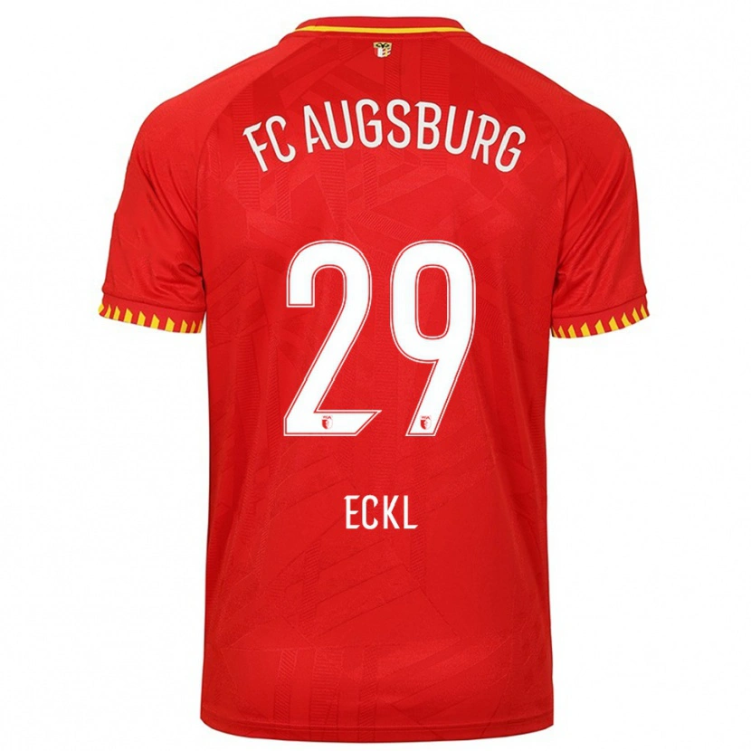 Danxen Kinderen Florian Eckl #29 Rood Geel Uitshirt Uittenue 2025/26 T-Shirt