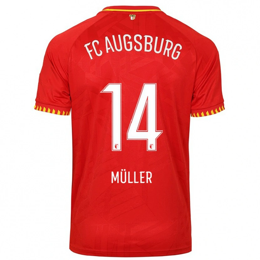 Danxen Kinderen Mato Müller #14 Rood Geel Uitshirt Uittenue 2025/26 T-Shirt