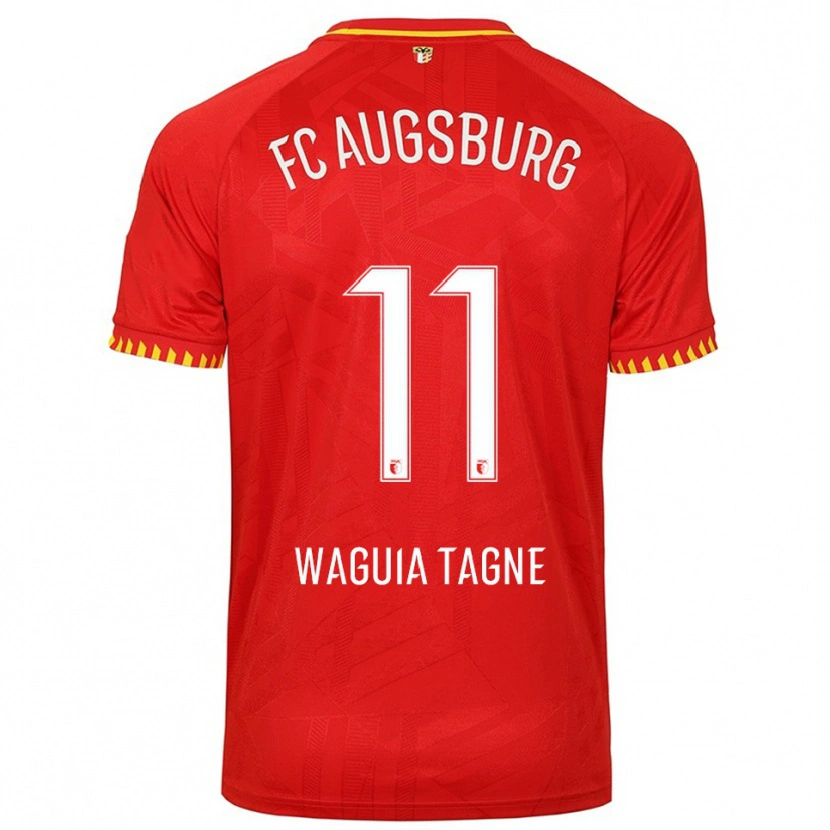 Danxen Kinderen Evan Waguia Tagne #11 Rood Geel Uitshirt Uittenue 2025/26 T-Shirt