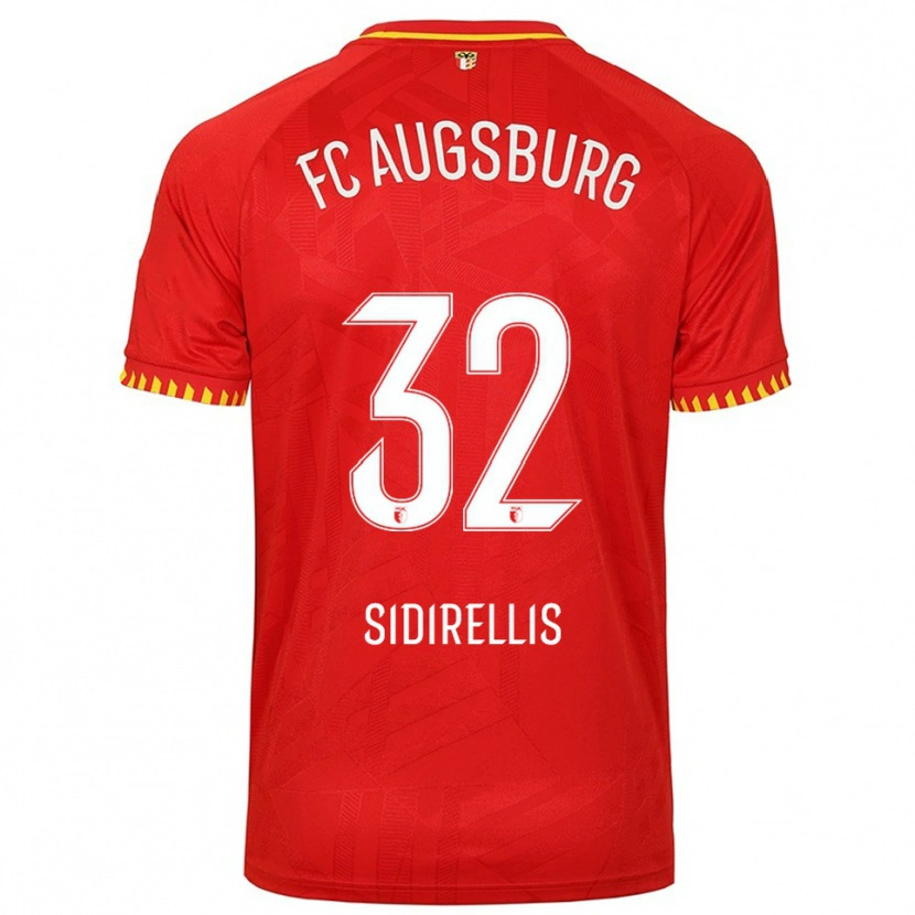 Danxen Kinderen Konstantinos Sidirellis #32 Rood Geel Uitshirt Uittenue 2025/26 T-Shirt