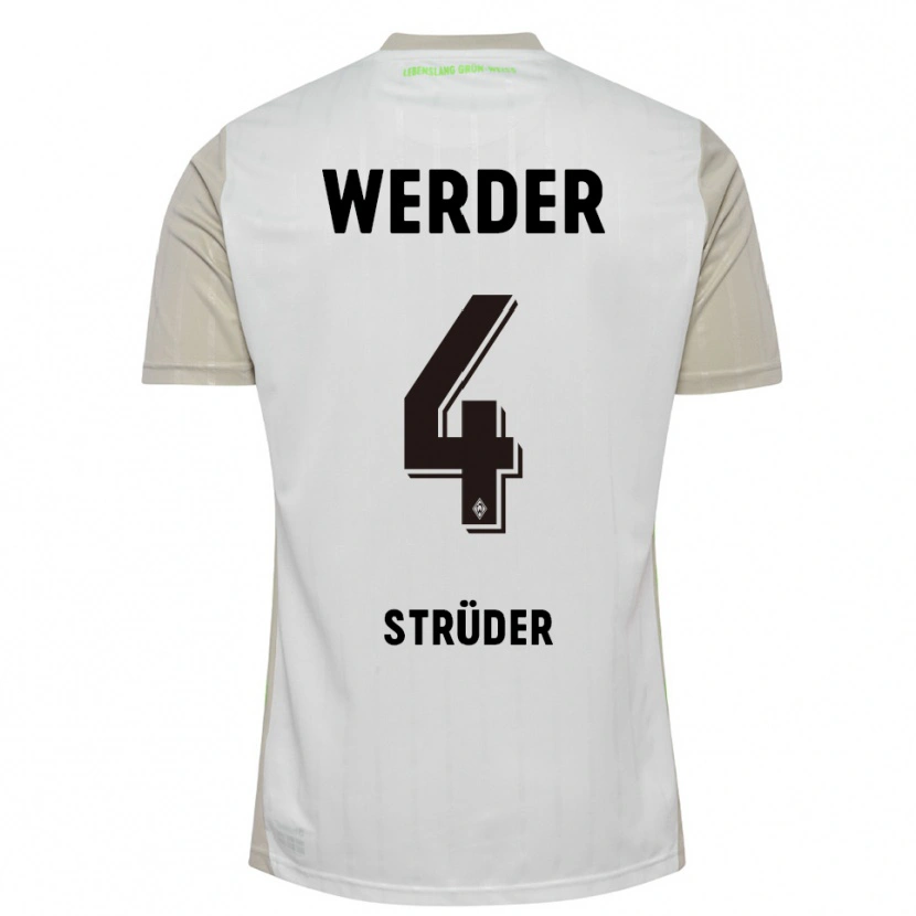 Danxen Kinderen Mika Strüder #4 Wit Zwart Uitshirt Uittenue 2025/26 T-Shirt