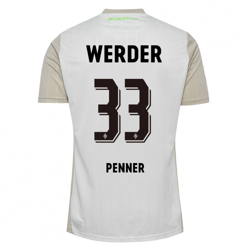 Danxen Kinderen Maria Penner #33 Wit Zwart Uitshirt Uittenue 2025/26 T-Shirt