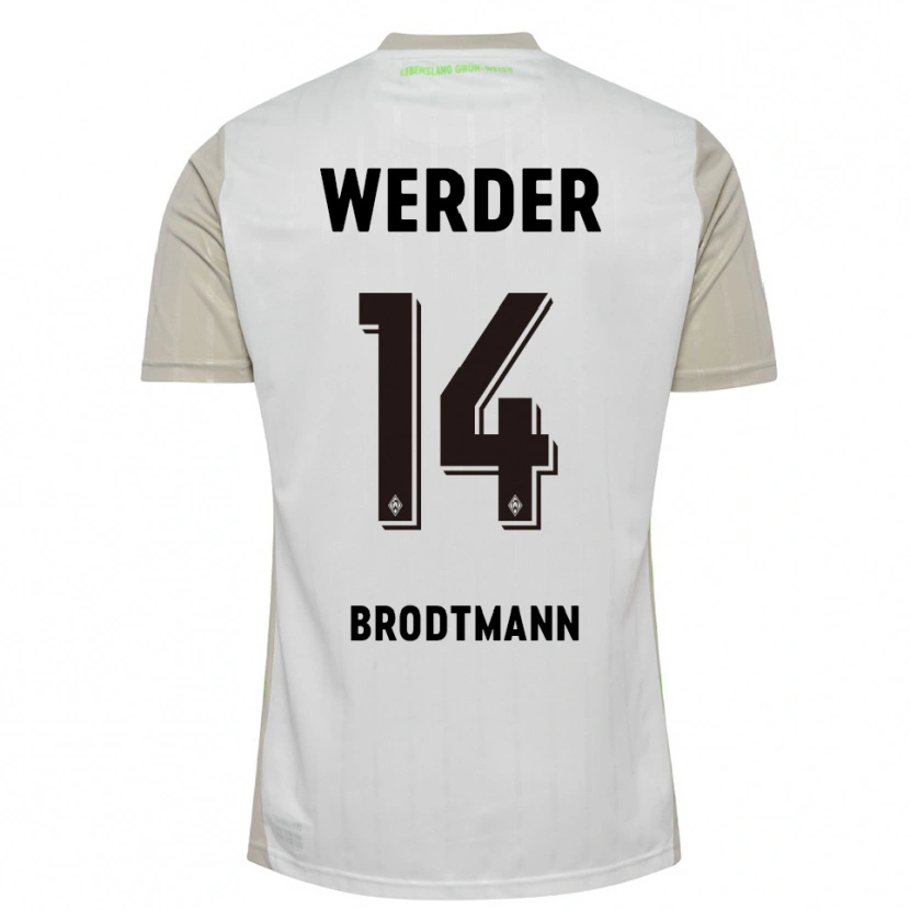 Danxen Kinderen Linus Brodtmann #14 Wit Zwart Uitshirt Uittenue 2025/26 T-Shirt