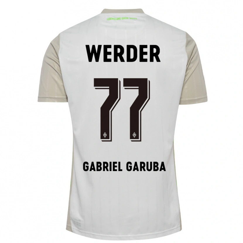 Danxen Kinderen Najib Gabriel Garuba #77 Wit Zwart Uitshirt Uittenue 2025/26 T-Shirt