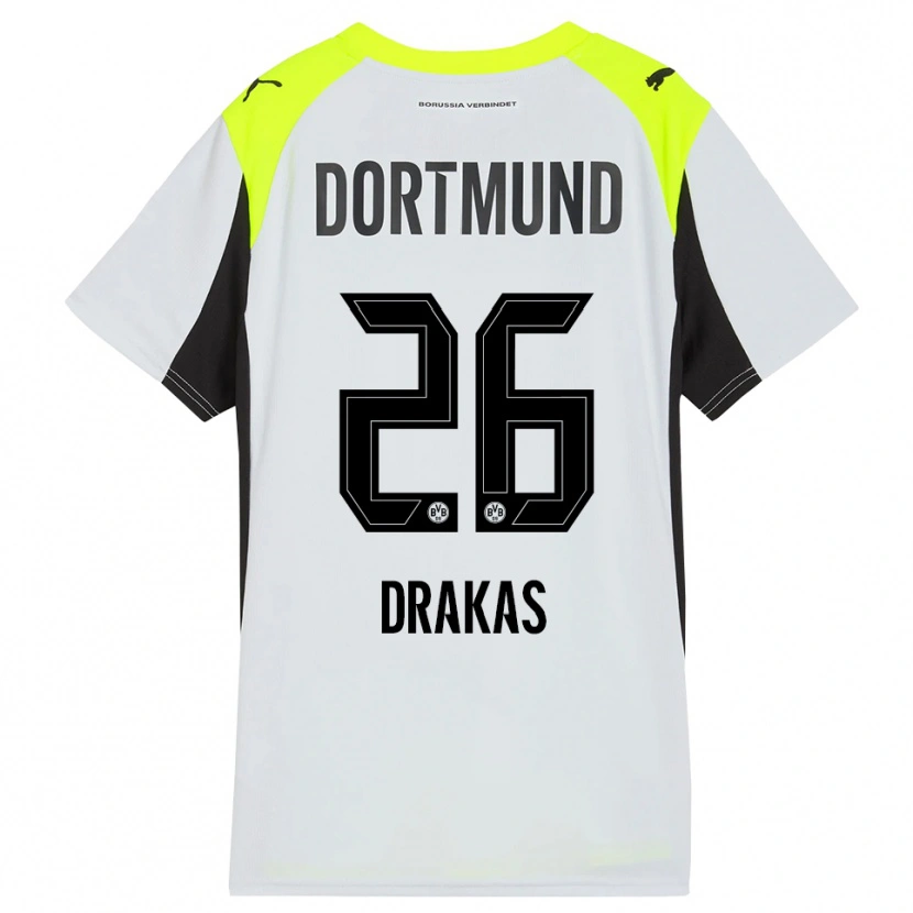 Danxen Kinderen Babis Drakas #26 Fluorescerend Geel Uitshirt Uittenue 2025/26 T-Shirt