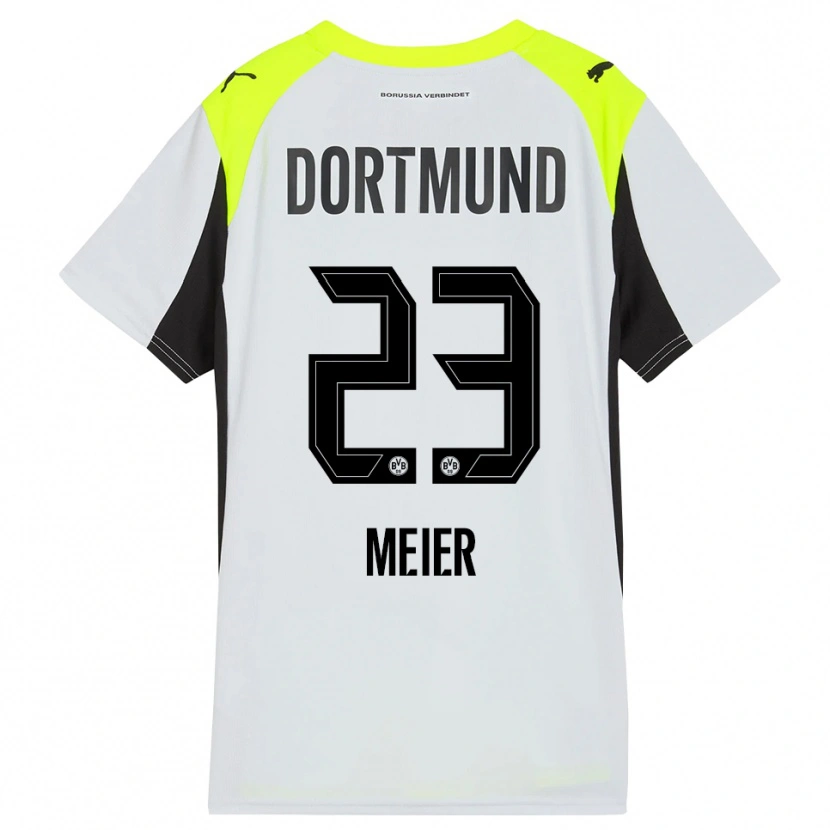 Danxen Kinderen Maximilian Meier #23 Fluorescerend Geel Uitshirt Uittenue 2025/26 T-Shirt
