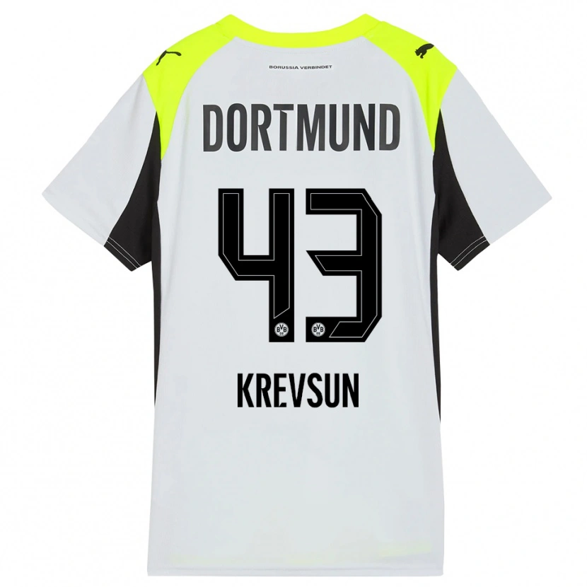 Danxen Kinderen Danylo Krevsun #43 Fluorescerend Geel Uitshirt Uittenue 2025/26 T-Shirt