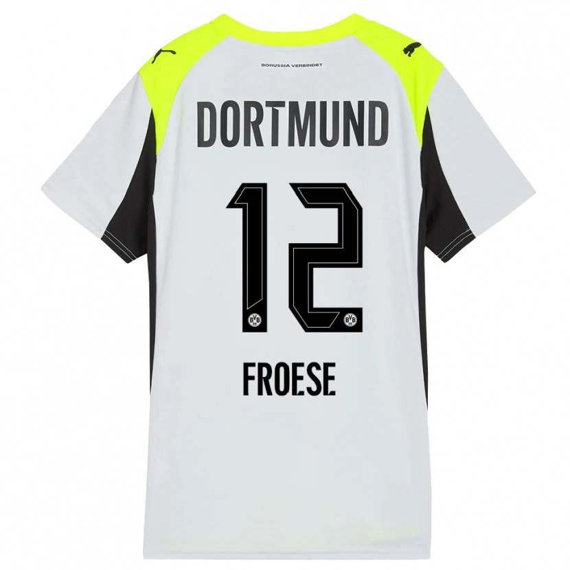 Danxen Kinderen Julien Froese #12 Fluorescerend Geel Uitshirt Uittenue 2025/26 T-Shirt