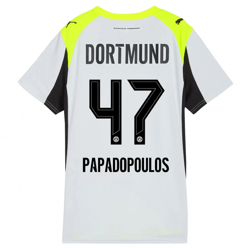 Danxen Kinderen Antonios Papadopoulos #47 Fluorescerend Geel Uitshirt Uittenue 2025/26 T-Shirt