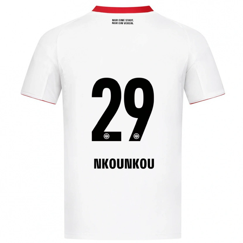 Danxen Kinderen Niels Nkounkou #29 Wit Rood Uitshirt Uittenue 2025/26 T-Shirt