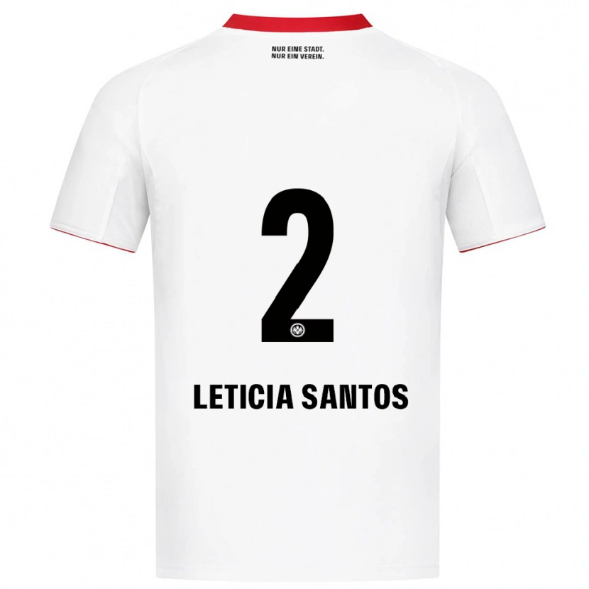Danxen Kinderen Letícia Santos De Oliveira #2 Wit Rood Uitshirt Uittenue 2025/26 T-Shirt