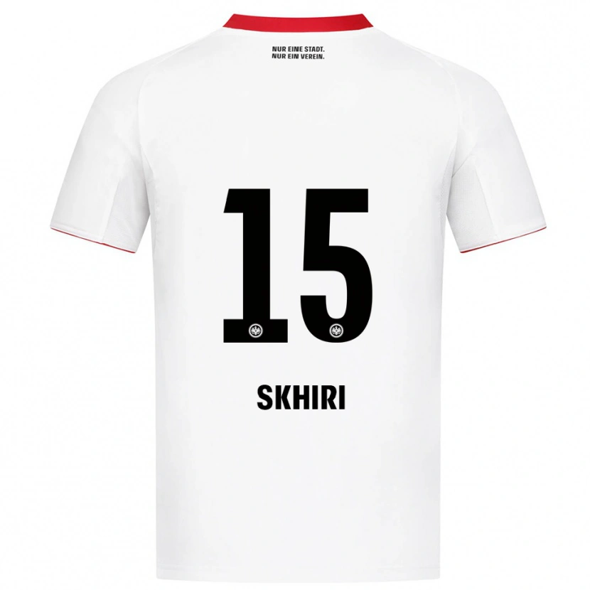 Danxen Kinderen Ellyes Skhiri #15 Wit Rood Uitshirt Uittenue 2025/26 T-Shirt