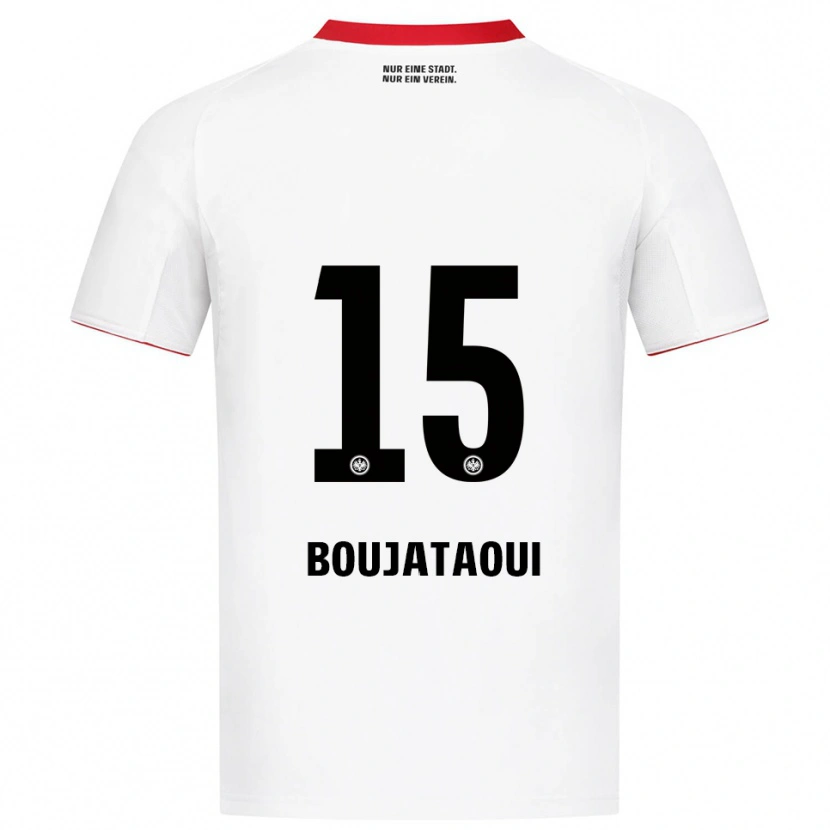 Danxen Kinderen Tarik Boujataoui #15 Wit Rood Uitshirt Uittenue 2025/26 T-Shirt