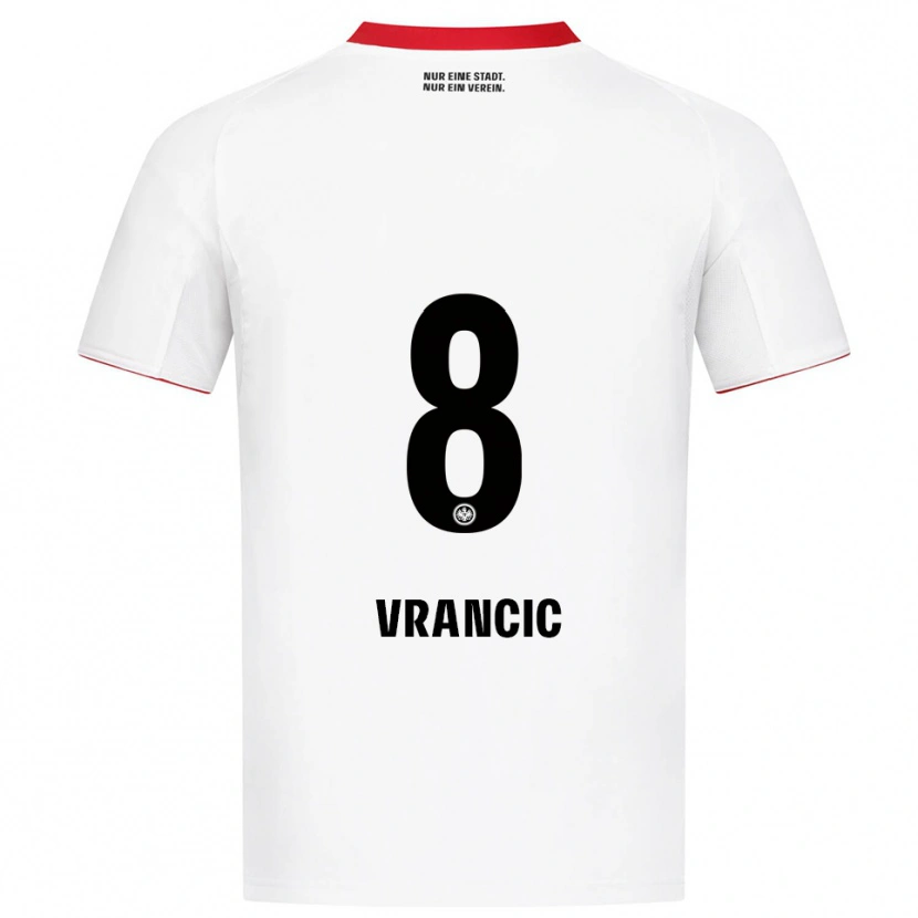 Danxen Kinderen Mario Vrancic #8 Wit Rood Uitshirt Uittenue 2025/26 T-Shirt