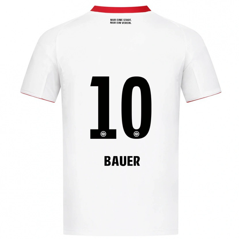 Danxen Kinderen Jonas Bauer #10 Wit Rood Uitshirt Uittenue 2025/26 T-Shirt