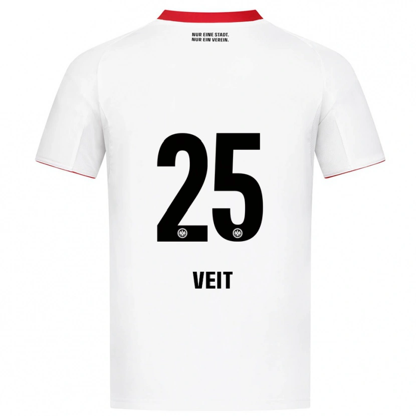 Danxen Kinderen Jella Veit #25 Wit Rood Uitshirt Uittenue 2025/26 T-Shirt