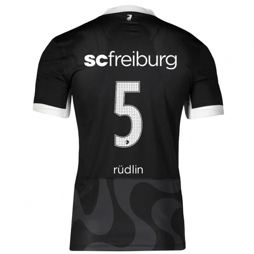 Danxen Kinderen Fabian Rüdlin #5 Zwart Wit Uitshirt Uittenue 2025/26 T-Shirt