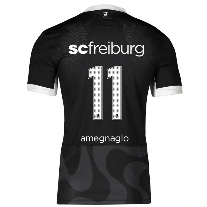 Danxen Kinderen David Amegnaglo #11 Zwart Wit Uitshirt Uittenue 2025/26 T-Shirt