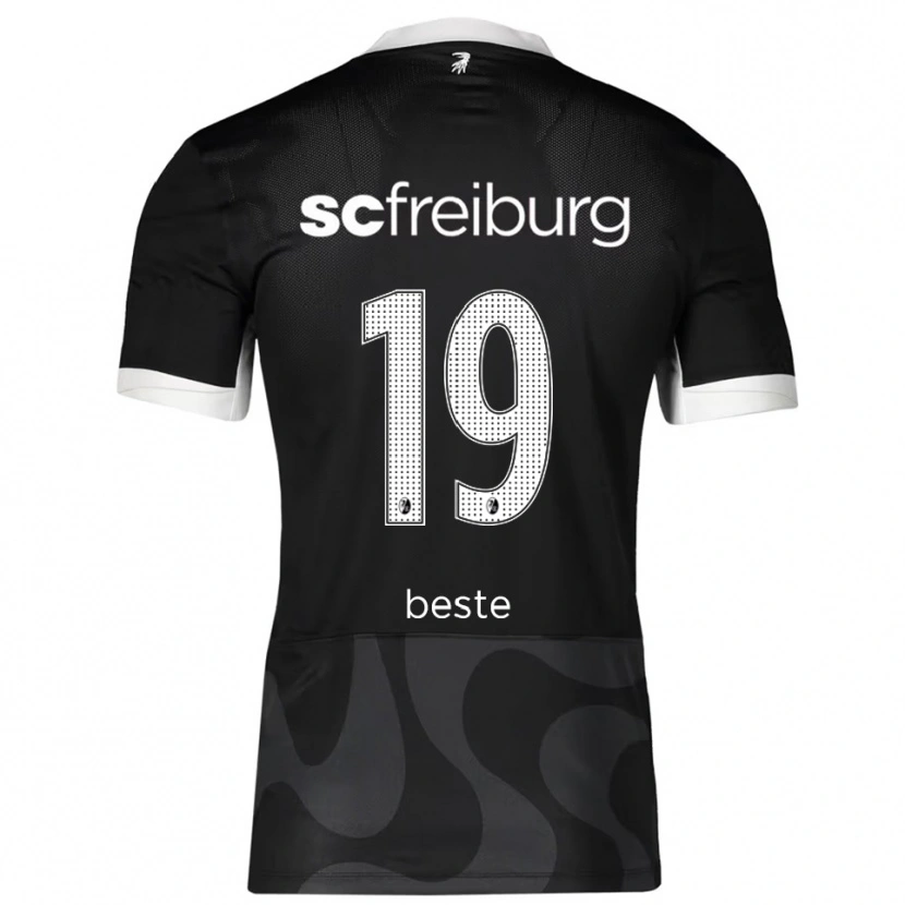 Danxen Kinderen Niklas Beste #19 Zwart Wit Uitshirt Uittenue 2025/26 T-Shirt