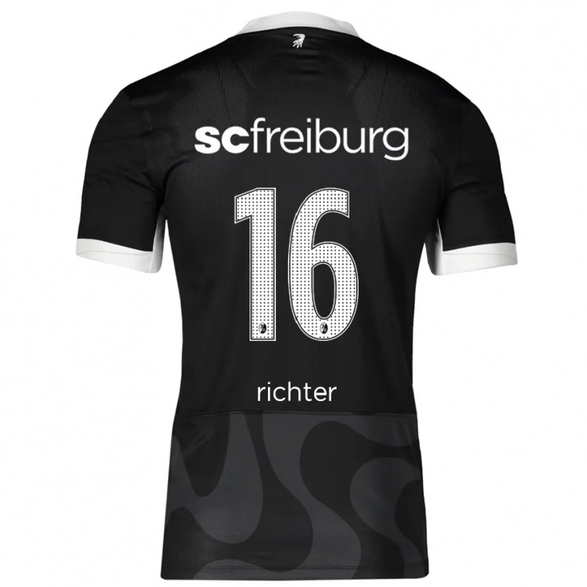 Danxen Kinderen Tom Richter #16 Zwart Wit Uitshirt Uittenue 2025/26 T-Shirt