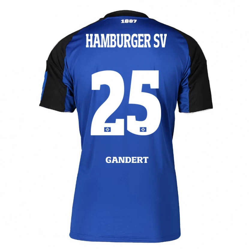 Danxen Kinderen Jeremy Gandert #25 Blauw Zwart Uitshirt Uittenue 2025/26 T-Shirt