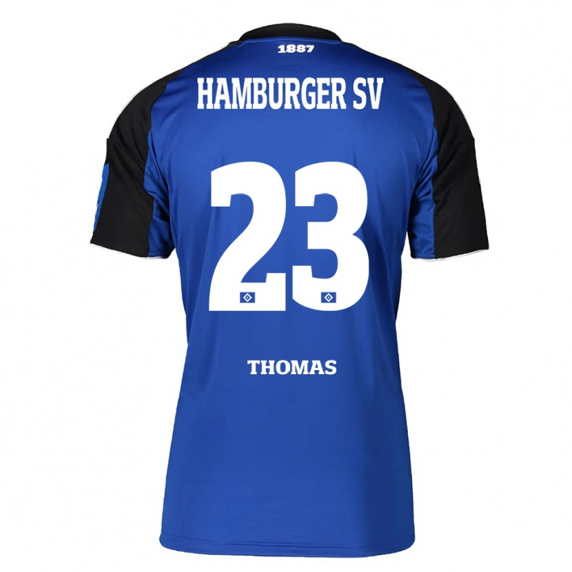 Danxen Kinderen Aaliyah-Miléne Thomas #23 Blauw Zwart Uitshirt Uittenue 2025/26 T-Shirt