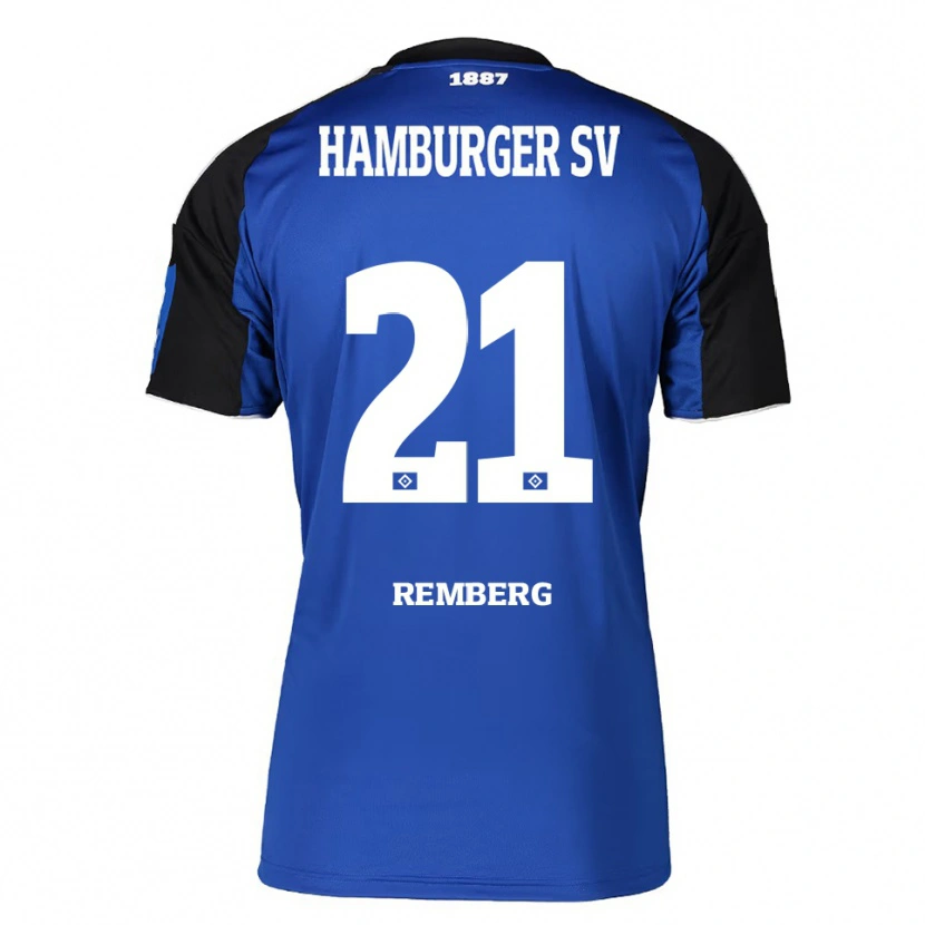 Danxen Kinderen Nicolai Remberg #21 Blauw Zwart Uitshirt Uittenue 2025/26 T-Shirt