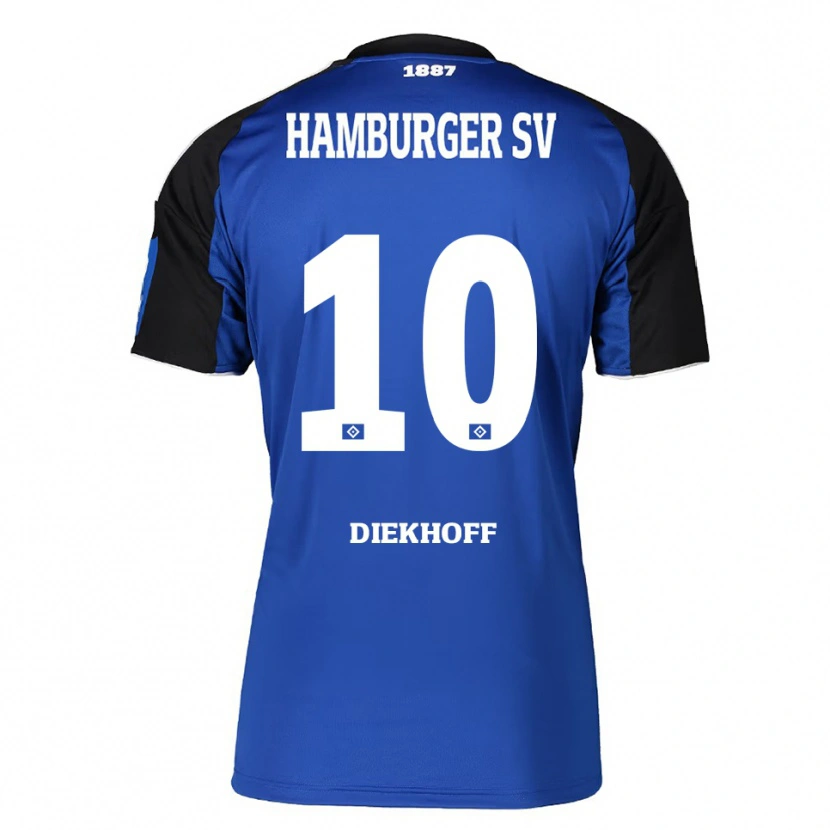 Danxen Kinderen Hannah Diekhoff #10 Blauw Zwart Uitshirt Uittenue 2025/26 T-Shirt