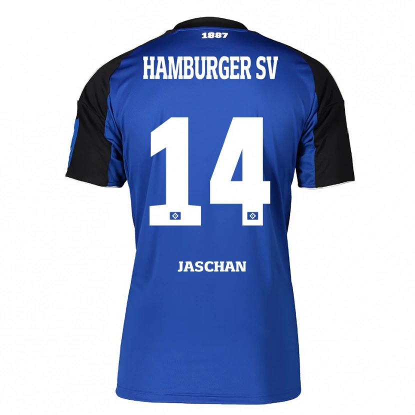 Danxen Kinderen Endrik Jaschan #14 Blauw Zwart Uitshirt Uittenue 2025/26 T-Shirt