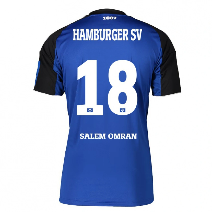 Danxen Kinderen Amir Salem Omran #18 Blauw Zwart Uitshirt Uittenue 2025/26 T-Shirt