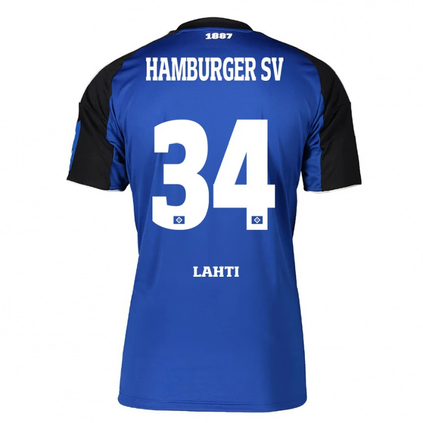 Danxen Kinderen Elias Lahti #34 Blauw Zwart Uitshirt Uittenue 2025/26 T-Shirt