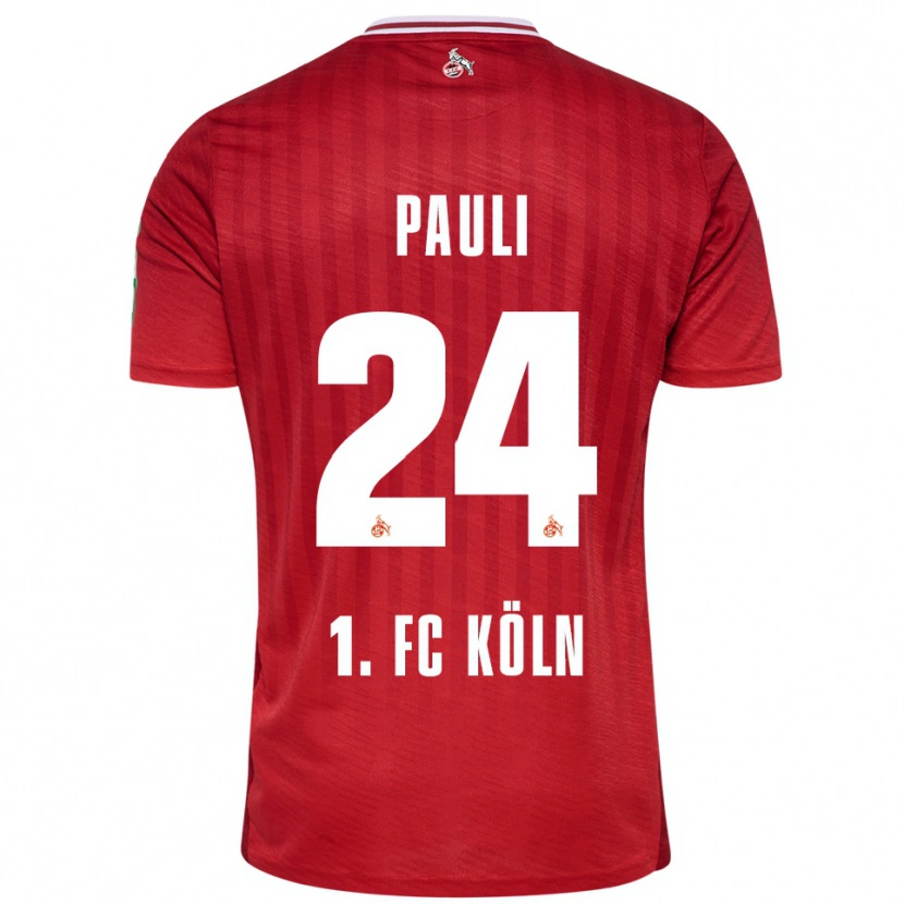 Danxen Kinderen Julian Pauli #24 Rood Wit Uitshirt Uittenue 2025/26 T-Shirt