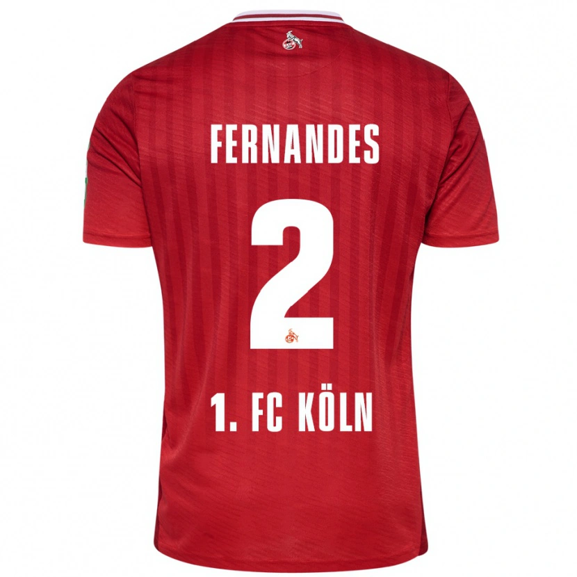 Danxen Kinderen Tyron Fernandes #2 Rood Wit Uitshirt Uittenue 2025/26 T-Shirt