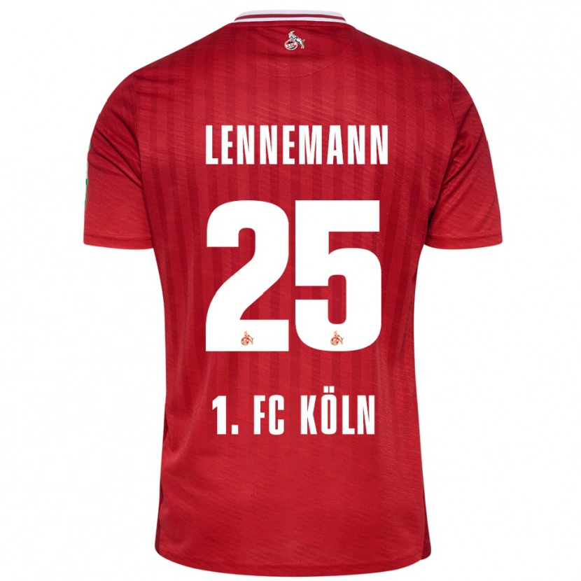 Danxen Kinderen Bernie Lennemann #25 Rood Wit Uitshirt Uittenue 2025/26 T-Shirt