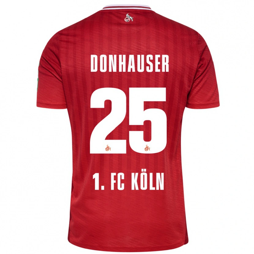 Danxen Kinderen Laura Donhauser #25 Rood Wit Uitshirt Uittenue 2025/26 T-Shirt