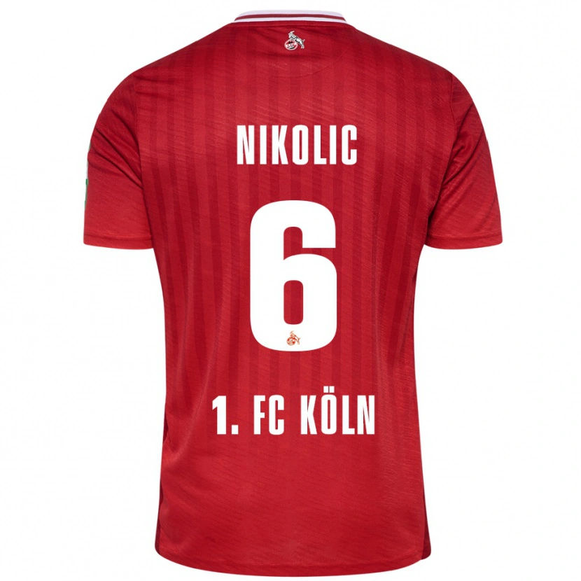 Danxen Kinderen Milan Nikolic #6 Rood Wit Uitshirt Uittenue 2025/26 T-Shirt