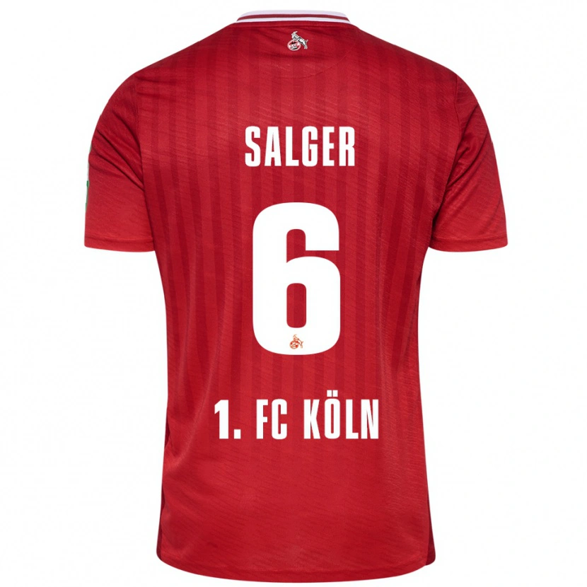Danxen Kinderen Stephan Salger #6 Rood Wit Uitshirt Uittenue 2025/26 T-Shirt
