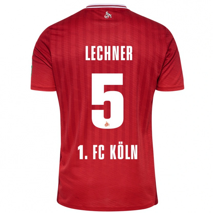 Danxen Kinderen Luca Lechner #5 Rood Wit Uitshirt Uittenue 2025/26 T-Shirt