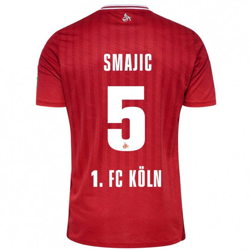 Danxen Kinderen Rijad Smajic #5 Rood Wit Uitshirt Uittenue 2025/26 T-Shirt
