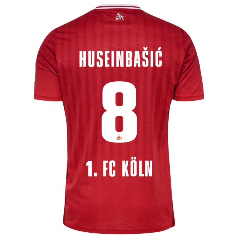 Danxen Kinderen Denis Huseinbasic #8 Rood Wit Uitshirt Uittenue 2025/26 T-Shirt