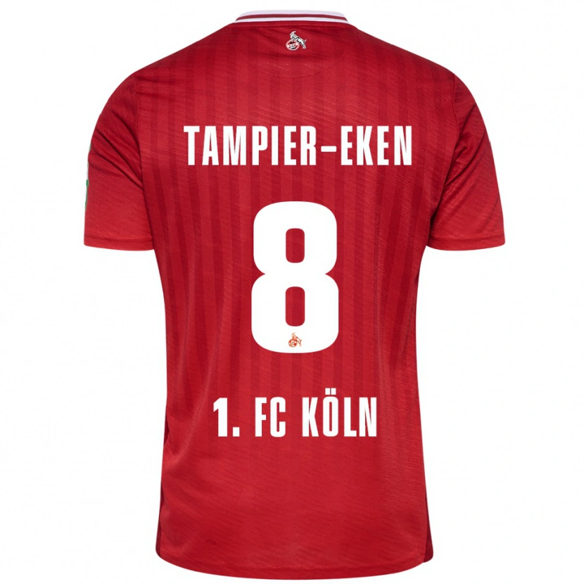 Danxen Kinderen Pierre Tampier-Eken #8 Rood Wit Uitshirt Uittenue 2025/26 T-Shirt