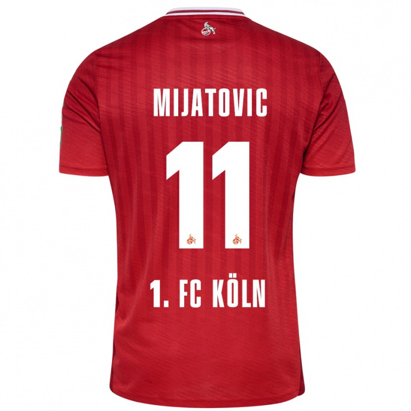 Danxen Kinderen Luca Mijatovic #11 Rood Wit Uitshirt Uittenue 2025/26 T-Shirt