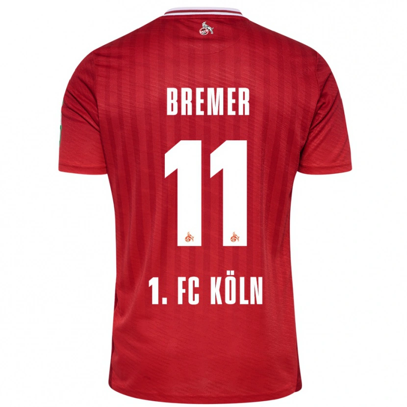 Danxen Kinderen Pauline Bremer #11 Rood Wit Uitshirt Uittenue 2025/26 T-Shirt