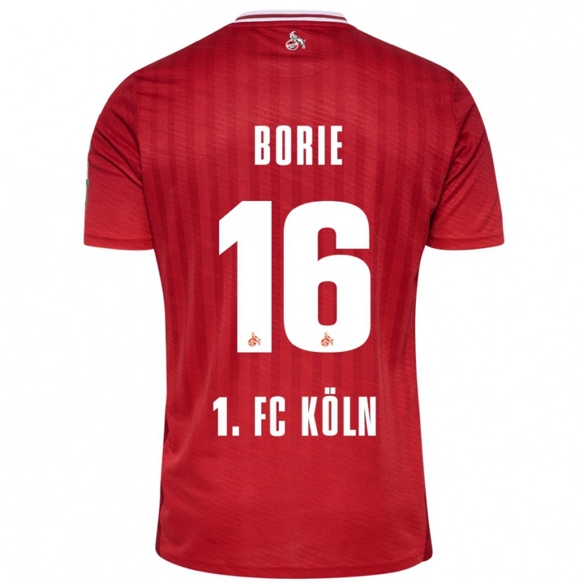 Danxen Kinderen Etienne Borie #16 Rood Wit Uitshirt Uittenue 2025/26 T-Shirt