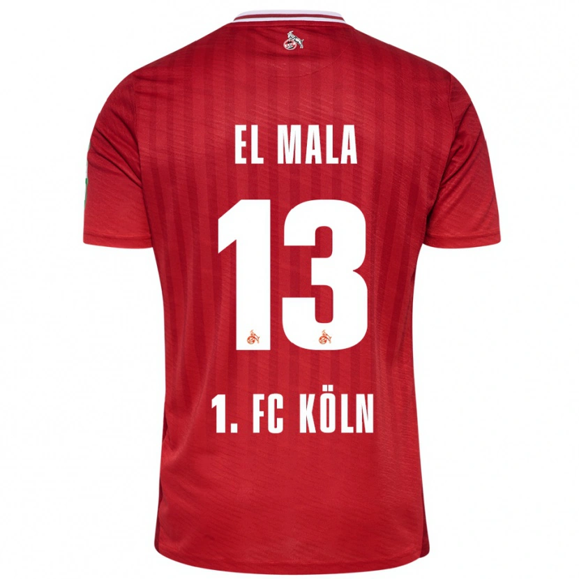 Danxen Kinderen Said El Mala #13 Rood Wit Uitshirt Uittenue 2025/26 T-Shirt
