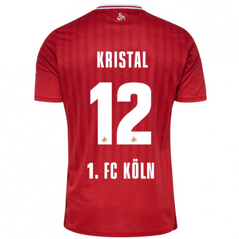 Danxen Kinderen Patrik Kristal #12 Rood Wit Uitshirt Uittenue 2025/26 T-Shirt