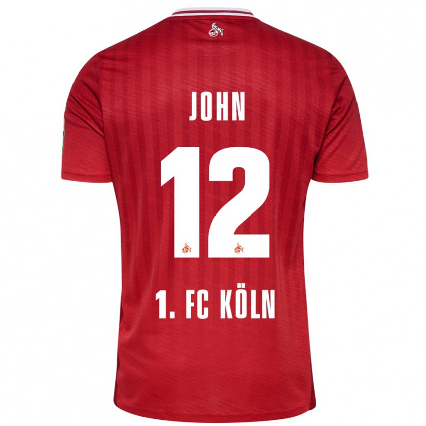 Danxen Kinderen Neven John #12 Rood Wit Uitshirt Uittenue 2025/26 T-Shirt