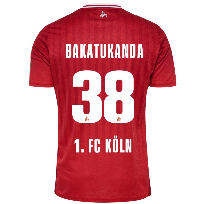 Danxen Kinderen Elias Bakatukanda #38 Rood Wit Uitshirt Uittenue 2025/26 T-Shirt