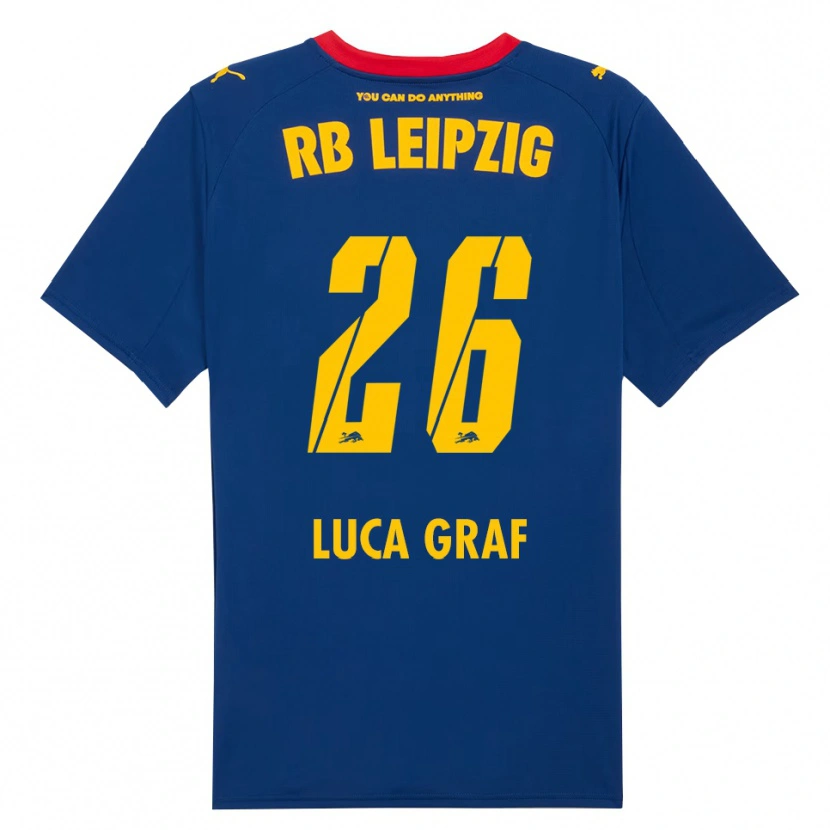 Danxen Kinderen Luca Marie Graf #26 Marineblauw Rood Uitshirt Uittenue 2025/26 T-Shirt
